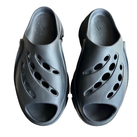 ADIDAS BY STELLA MCCARTNEY CLOGS Black Chunky Sporty Slip On Size 9 - Picture 2 of 10